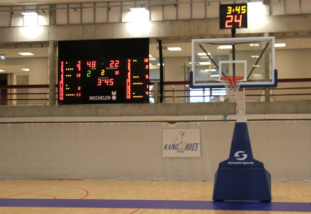 scorebord en shotklok basketbal