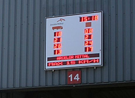 Display voor parking vrachtwagens Gate, loskade