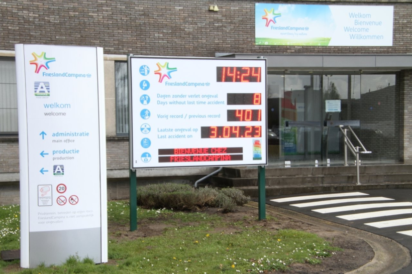 digitaal displaybord weergave veiligheid dagen zonder ongeval